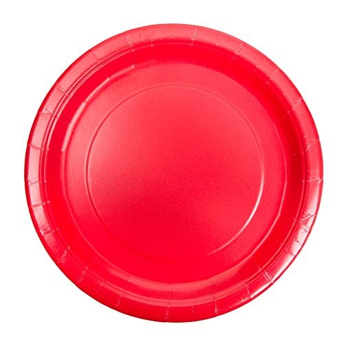 Unique Party Ruby Red Solid Round Dinner Paper Plates - 9" (Pack of 16) - Durable & Eco-Friendly Disposable Tableware - Perfect for Parties & Celebrations - Image 5