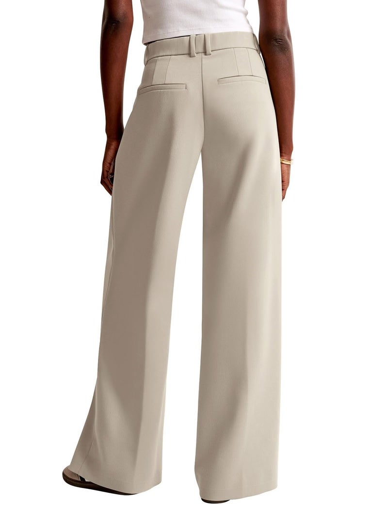 NIMIN Women Wide Leg Pants High Waisted Dressy Work Office Trousers Business Casual Palazzo Pants 2025 Fashion Outfits with Pockets Apricot - Image 2