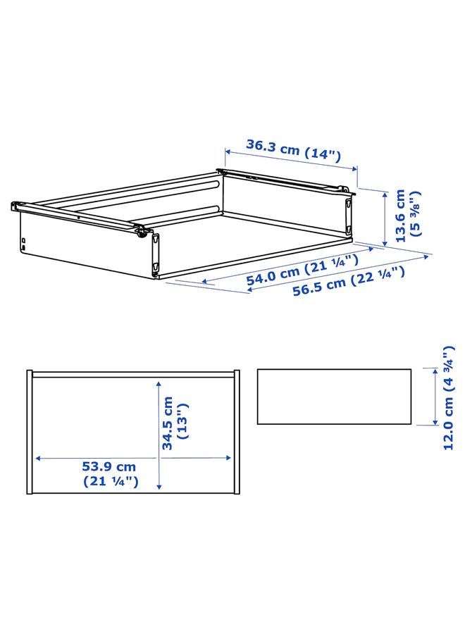 erorex Drawer Without Front, White, 60X40 Cm - Image 2