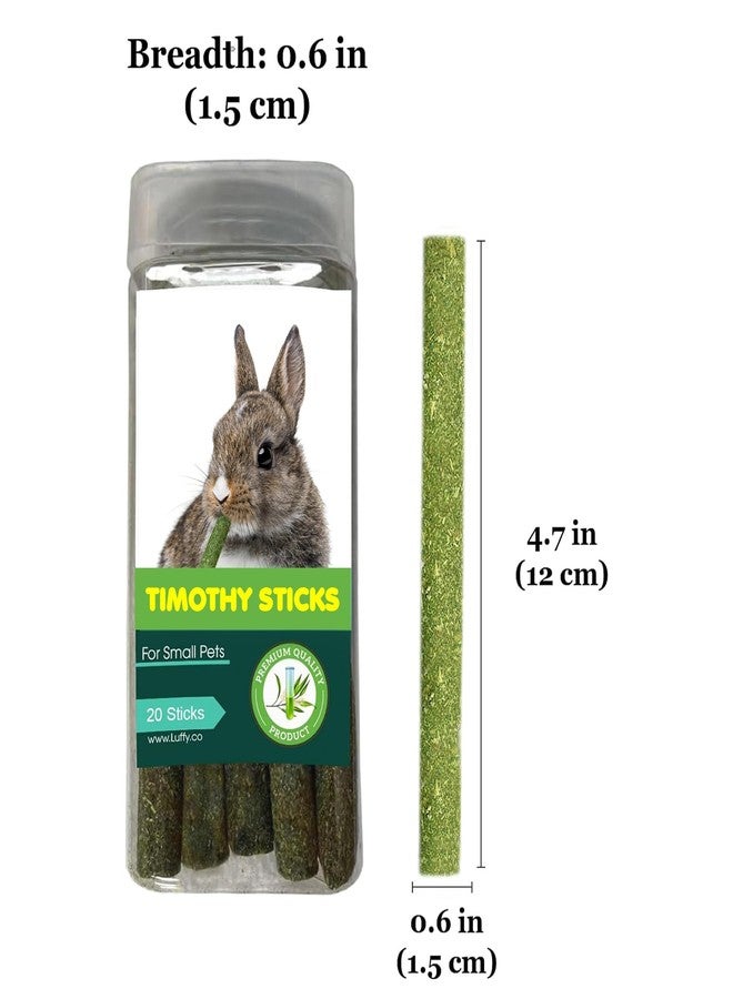 SunGrow 20 Pcs Timothy Hay Sticks, Bunny Treat for Rabbits, Hamster & Guinea Pig Chew Sticks for Teeth, Chew Treat Supports Digestive and Oral Care of Rat, Chinchilla, Gerbil, Bunny, 4.5" - Image 4