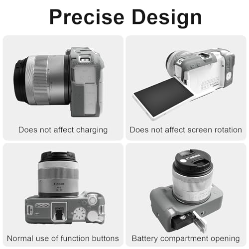 Easy Hood R50V Case, Soft Silicone Protective Cover for Canon EOS R50 V Digital Camera, Lightweight EOS R50V Camera Case Cover Grip Body Skin Protector (Grey) - Image 3