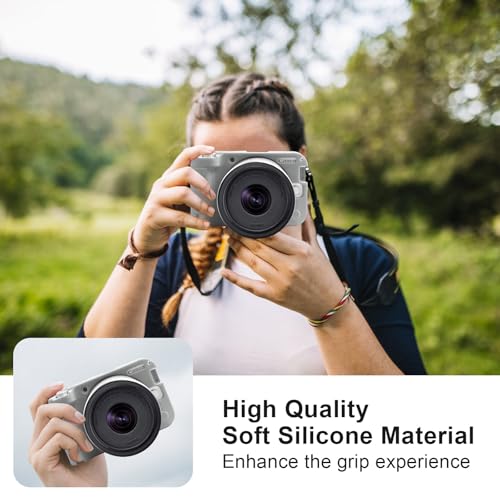 Easy Hood R50V Case, Soft Silicone Protective Cover for Canon EOS R50 V Digital Camera, Lightweight EOS R50V Camera Case Cover Grip Body Skin Protector (Grey) - Image 5