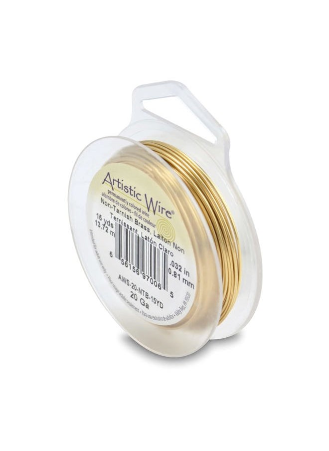 Artistic Wire 20 Gauge Tarnish Resistant Brass Craft Jewelry Wrapping Wire, Gold Color, 15 yd  - Image 1