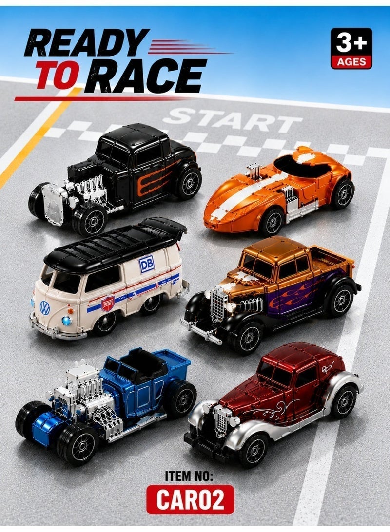 6-Piece Die Cast Alloy Car Toy Set - Assorted Mini Model Cars for Kids Boys Girls 3+ - Image 4