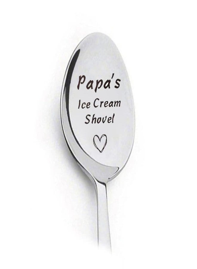 Kefley Papa Birthday Christmas Gifts for Dad Grandad Gifts from Grandchildren Papa Daddy Gift from Daughter Son Grandpa Grandfather's Day Gifts from Granddaughter Grandson Papa Ice Cream Spoon - Image 1