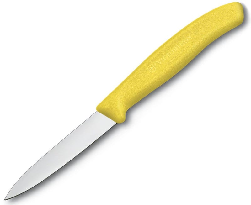 Victorinox 3.25 Inch Swiss Classic Paring Knife with Straight Edge, Spear Point, Yellow - Image 1