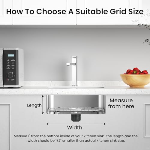 TOENMAN Sink Grid 18" X 12-1/2", Centered Drain with Corner Radius 1-1/2" (18" X 12-1/2" Centered Drain) - Image 5