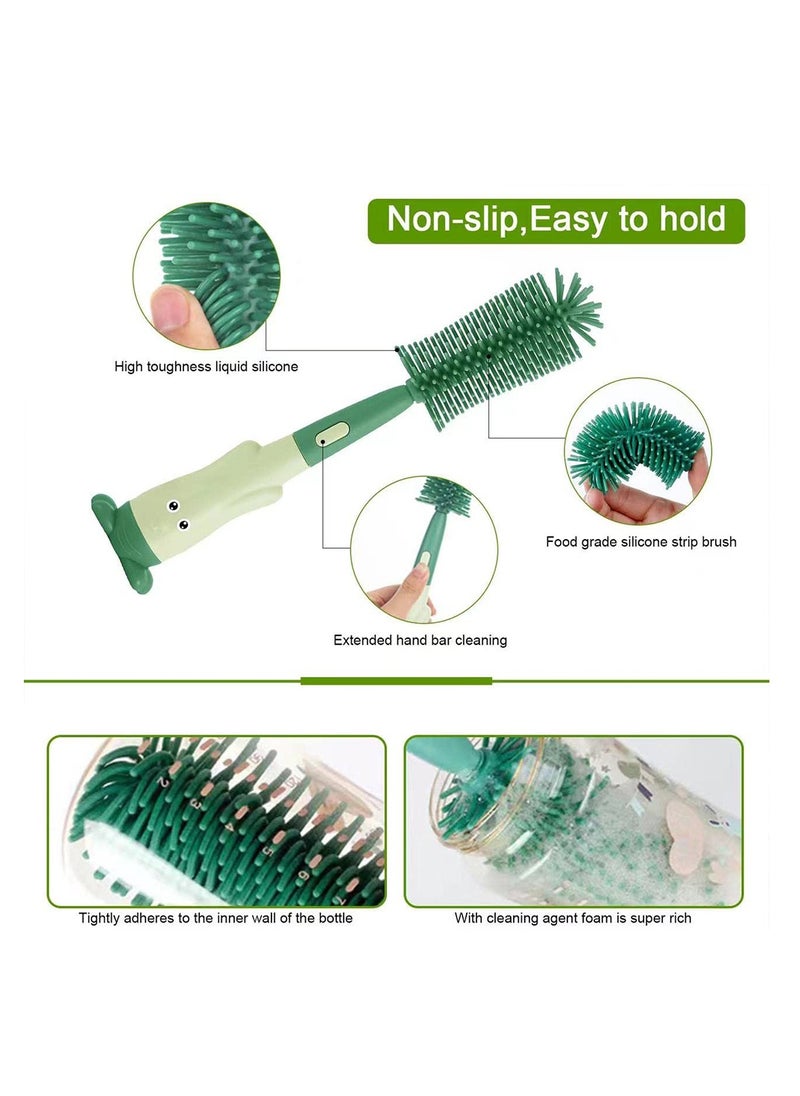 0TO1 TECH 4 Pcs Bottle Brush Cleaner Kit, Silicone Nipple Brushes For Baby Bottles, Travel Baby Bottle Brush Set, 360°Deep Clean For Bottle,  Nipple  - Image 4
