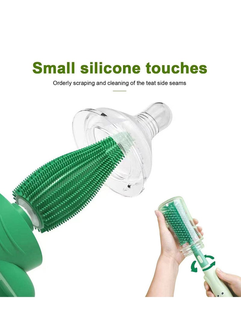 0TO1 TECH 4 Pcs Bottle Brush Cleaner Kit, Silicone Nipple Brushes For Baby Bottles, Travel Baby Bottle Brush Set, 360°Deep Clean For Bottle,  Nipple  - Image 5