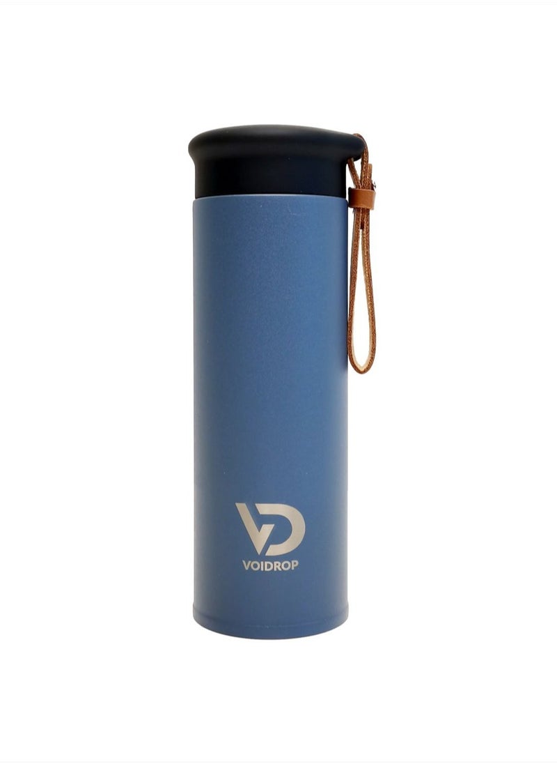 VoiDrop - Small Insulated Water Bottle 450ml Stainless Steel Water Bottle With Filter Water Bottle With PU Strap Hydrate Water Bottle Tumbler Water Bottle With Powder Coated (ROYAL BLUE) 16oz - Image 1