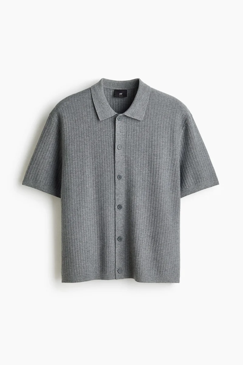 H&M  Regular Fit Textured-knit shirt for Men | Best Price UAE