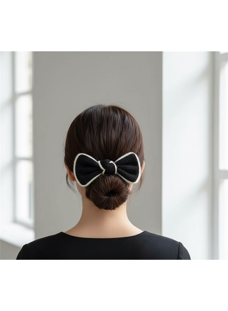 Cotton Bow Elastic Hair Tie – Elegant Hair Accessory for Girls & Women - Image 3