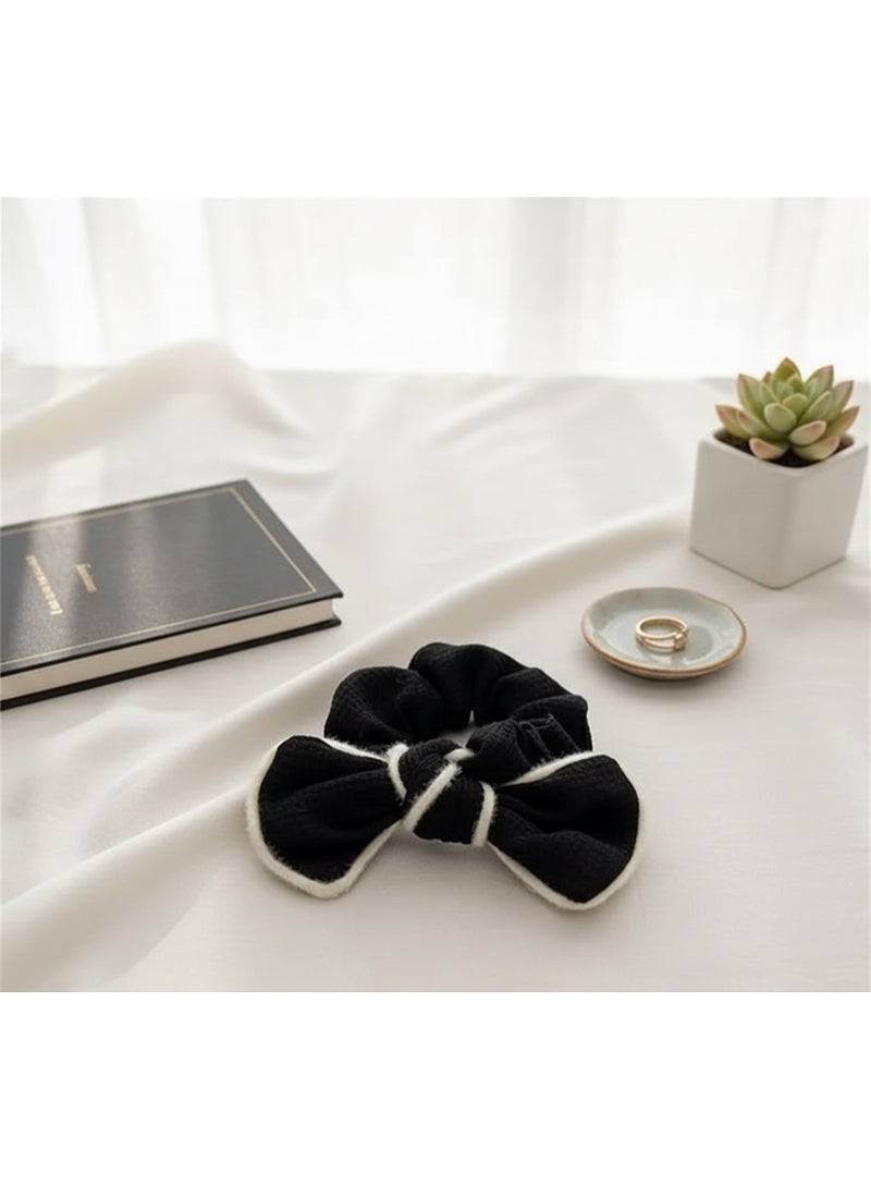 Cotton Bow Elastic Hair Tie – Elegant Hair Accessory for Girls & Women - Image 2