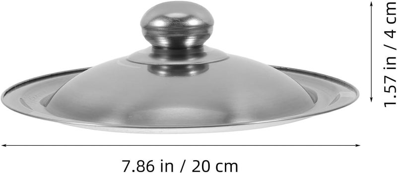 KICHOUSE Stainless Steel Frying Pan Cover 20cm with Knob Universal round Skillet Lid for Cookware Home Kitchen Replacement - Image 2