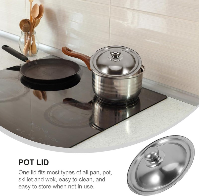 KICHOUSE Stainless Steel Frying Pan Cover 20cm with Knob Universal round Skillet Lid for Cookware Home Kitchen Replacement - Image 4