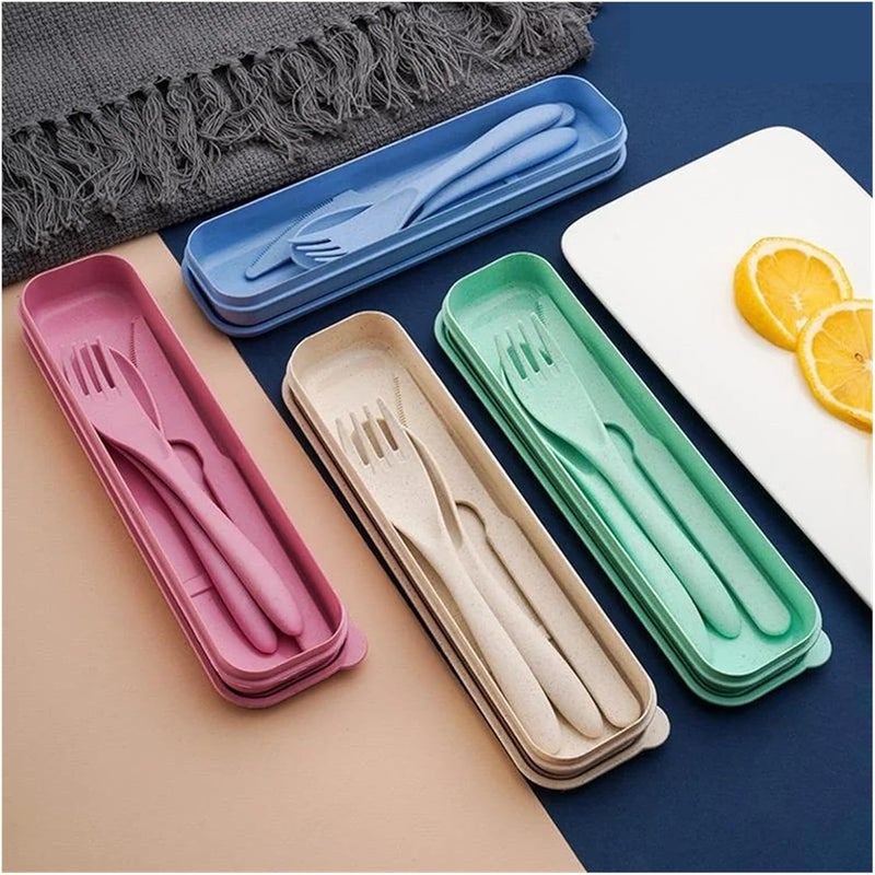 Compatible For Creative Portable Cutlery Set With Case Knife Fork Spoon Office Home Travel Supplies(A) - Image 2