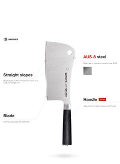Samura Samura MO-V Cleaver | 7 Inch Blade | G-10 Handle with Stainless Steel Bolster | Single-Layer Molybdenum-Vanadium Steel | Precision Cutting | Corrosion Resistant  - Image 2