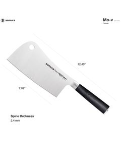 Samura Samura MO-V Cleaver | 7 Inch Blade | G-10 Handle with Stainless Steel Bolster | Single-Layer Molybdenum-Vanadium Steel | Precision Cutting | Corrosion Resistant  - Image 4