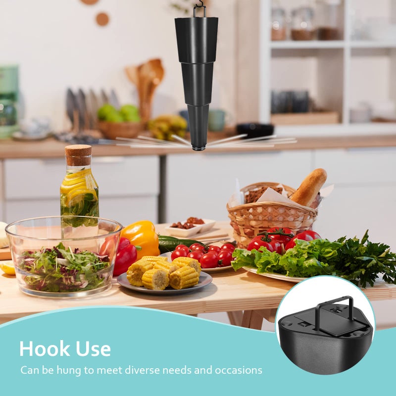 AMIAEDU مراوح طيران للطاولات، مروحة طيران داخلية وخارجية تبقي الذباب بعيدًا، دوّار طاولة بشفرات هولوجرافية، طارد للذباب للنزهات، المطاعم، الحفلات، المنزل، الشواء (4 عبوات) - Image 5