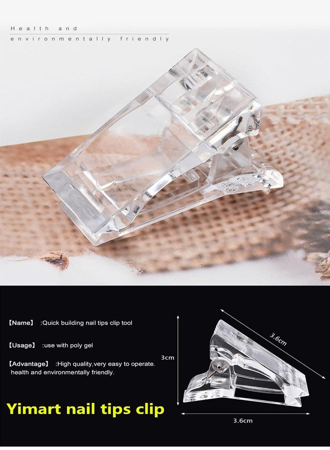 Yimart Nail Tips Clip,Nail Clips,Nail Forms,YIMART Quick Building Nail Tips Clip Plastic Transparent Finger Extension Clip Clamp Extension UV LED Builder DIY Manicure For Nails Salon (10pcs) - Image 2
