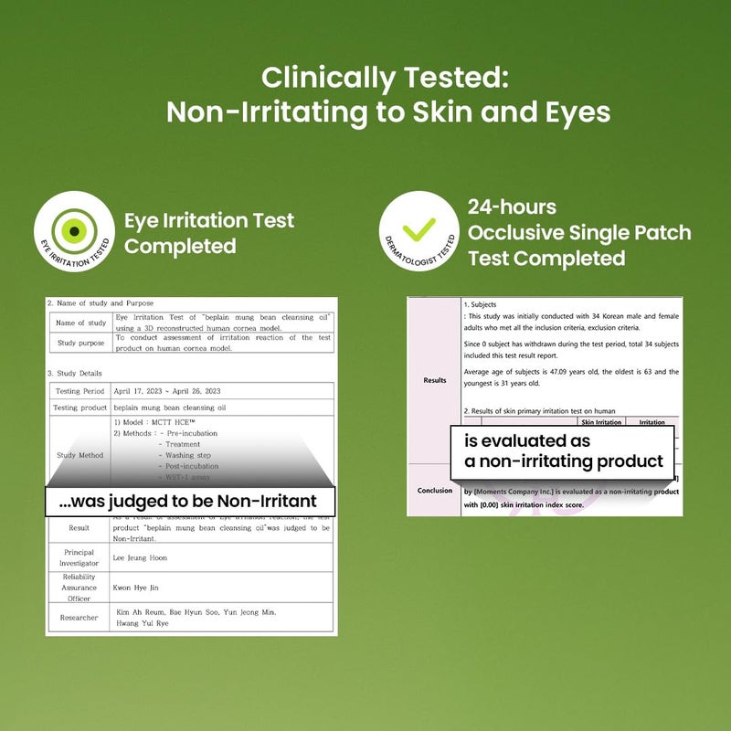 beplain Mung Bean Cleansing Oil(6.76fl.oz/200ml)| Fragrance-Free | Non-Comedogenic Tested| Makeup Blackhead Remover & Deep Pore Cleanser| Suitable for Sensitive Skin| Double Cleansing Korean Skincare - Image 4