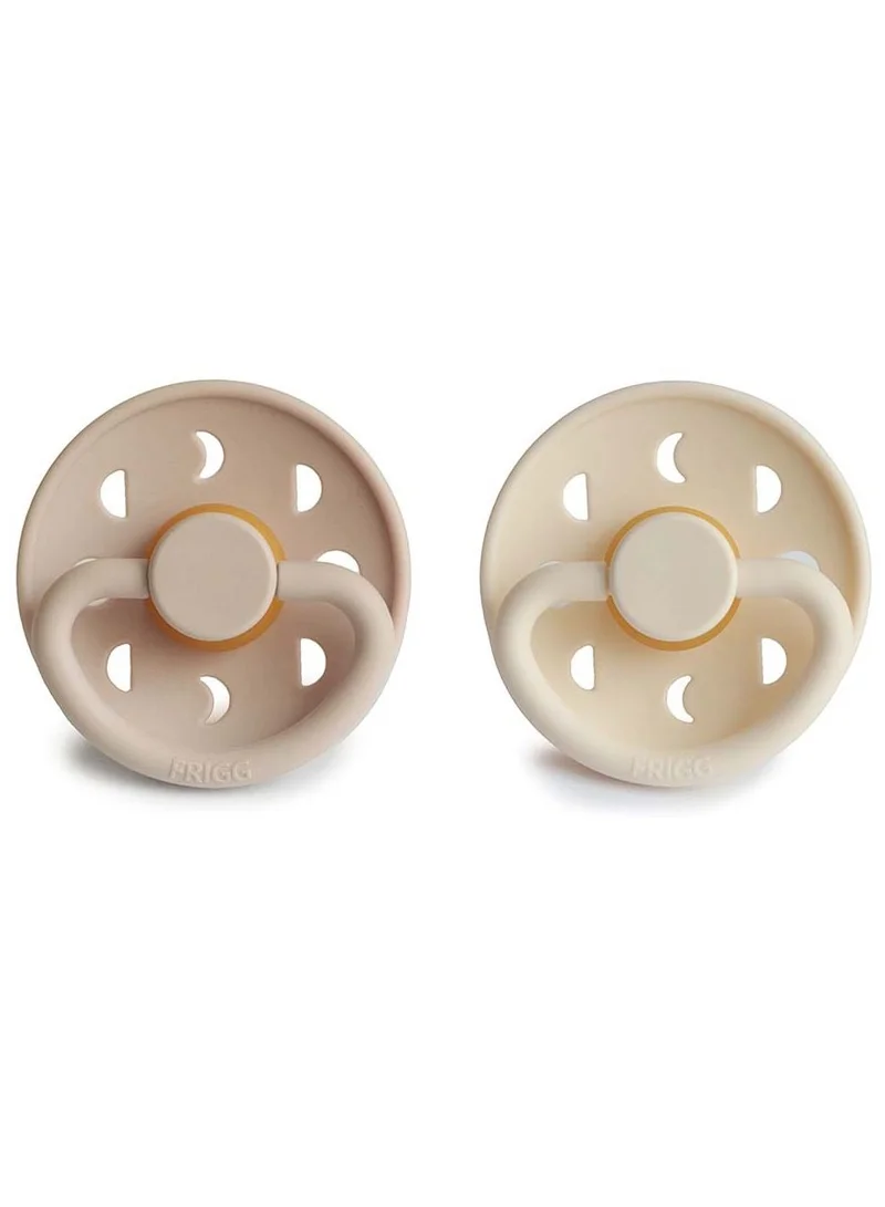 FRIGG Moon Phase Latex Baby Pacifier 0-6Ms 2-Pack Cream/Croissant - S1