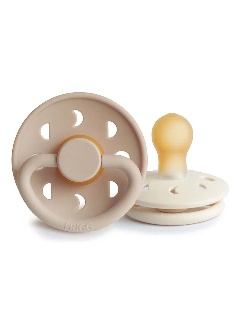 FRIGG Moon Phase Latex Baby Pacifier 0-6Ms 2-Pack Cream/Croissant - S1