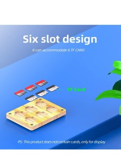 SYOSI 6 Slots SD Card Case, Bamboo Magnetic Closure TF Card Holder, for TF Card MSD Memory Card Storage Box Holder Storage  - Image 4