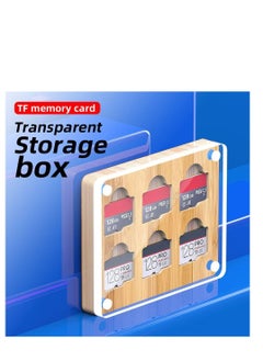 SYOSI 6 Slots SD Card Case, Bamboo Magnetic Closure TF Card Holder, for TF Card MSD Memory Card Storage Box Holder Storage  - Image 5