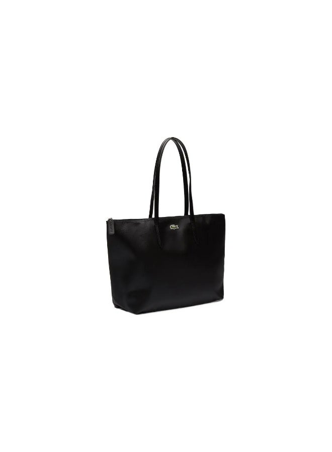Lacoste Women's L12.12 Concept Fashion Versatile Large Capacity Large Size Zipper Handheld Shoulder Bag Tote Bag Large Black 35cm * 30cm * 14cm - Image 4