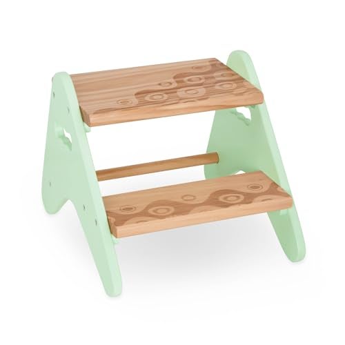 B. toys – Step Stool For Kids – Wooden Stepping Stool – Step Stool For Bedroom, Bathroom, Kitchen – Furniture For Toddlers, Kids – 2+ Years – Peek – A – Boost – Mint - Image 1