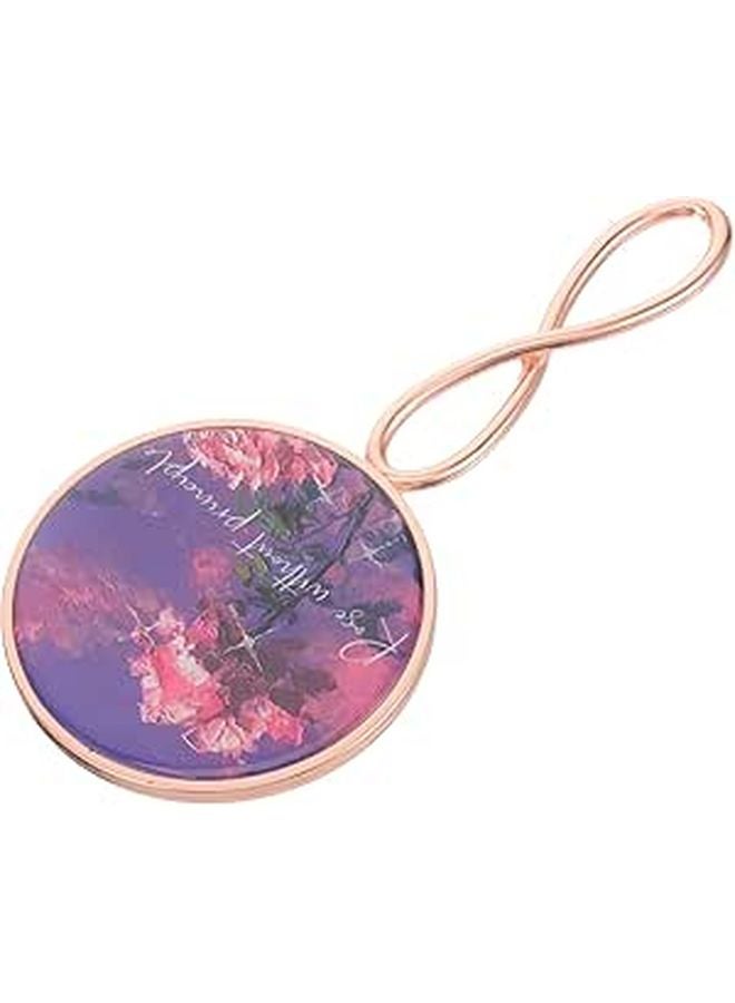 Single Sided Handheld Vanity Mirror 8 Inch Pearl Rose Gold Travel Makeup Mirror - Image 1