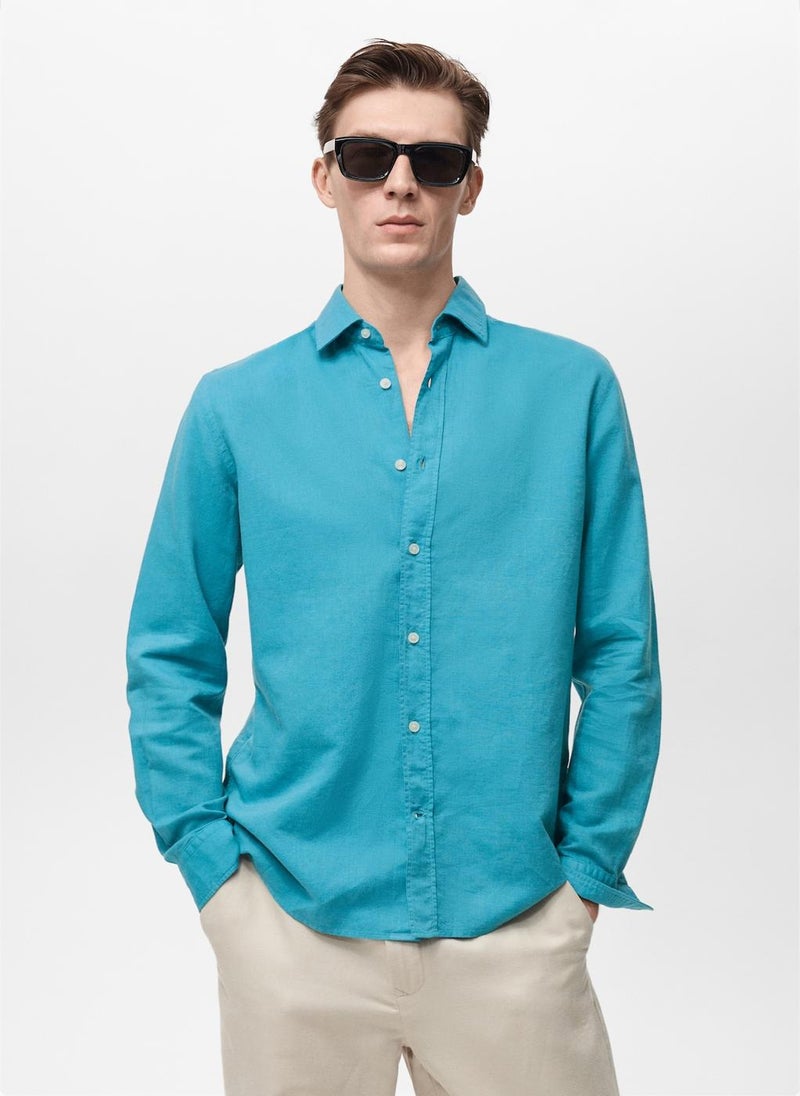 Mango Man - Classic-Fit Linen Shirt - Image 1