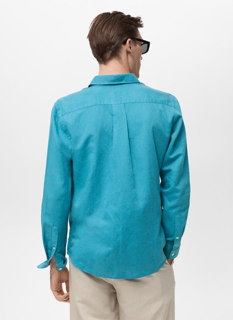 Mango Man - Classic-Fit Linen Shirt - Image 1