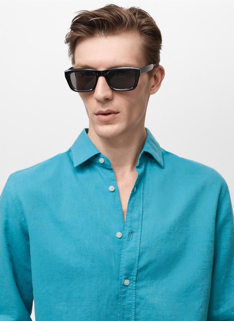 Mango Man - Classic-Fit Linen Shirt - Image 1