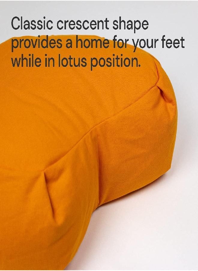 Waterglider International - International Zafu Crescent, Meditation Pillow With Usa Buckwheat Hull Fill, Certified Organic Cotton, Plum - Image 1