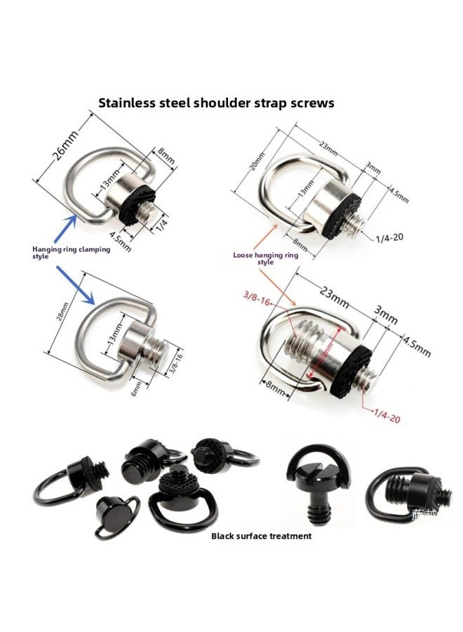 Generic Camera Shoulder Strap Screw Pan/tilt Stainless Steel Inch 1/4 Screw Strap Ring Screw Tripod Accessories Photography-Body Color:D14（3/8）  - Image 4