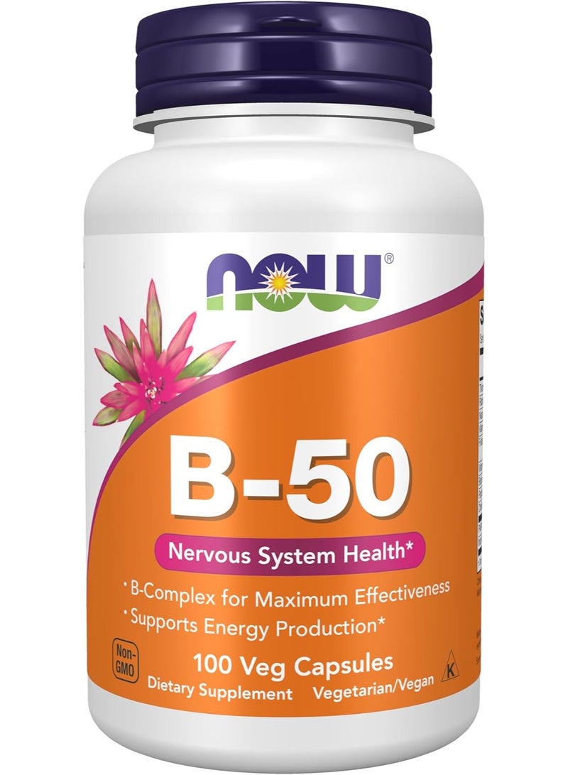 Now Foods Vitamin B, 50 Mg 100 Veg Capsules