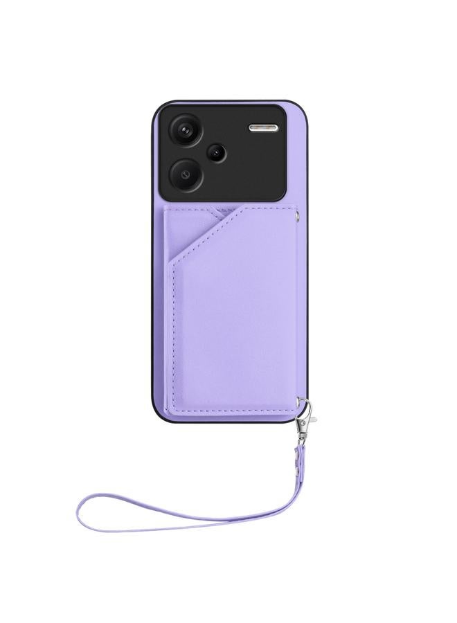 S-TOP Case For Redmi Note 13 Pro+ Skin Feel Four Card Slots Phone Case with Wrist Strap - Image 2
