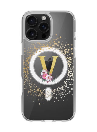 Custom Monogram Floral - V  (Clear )