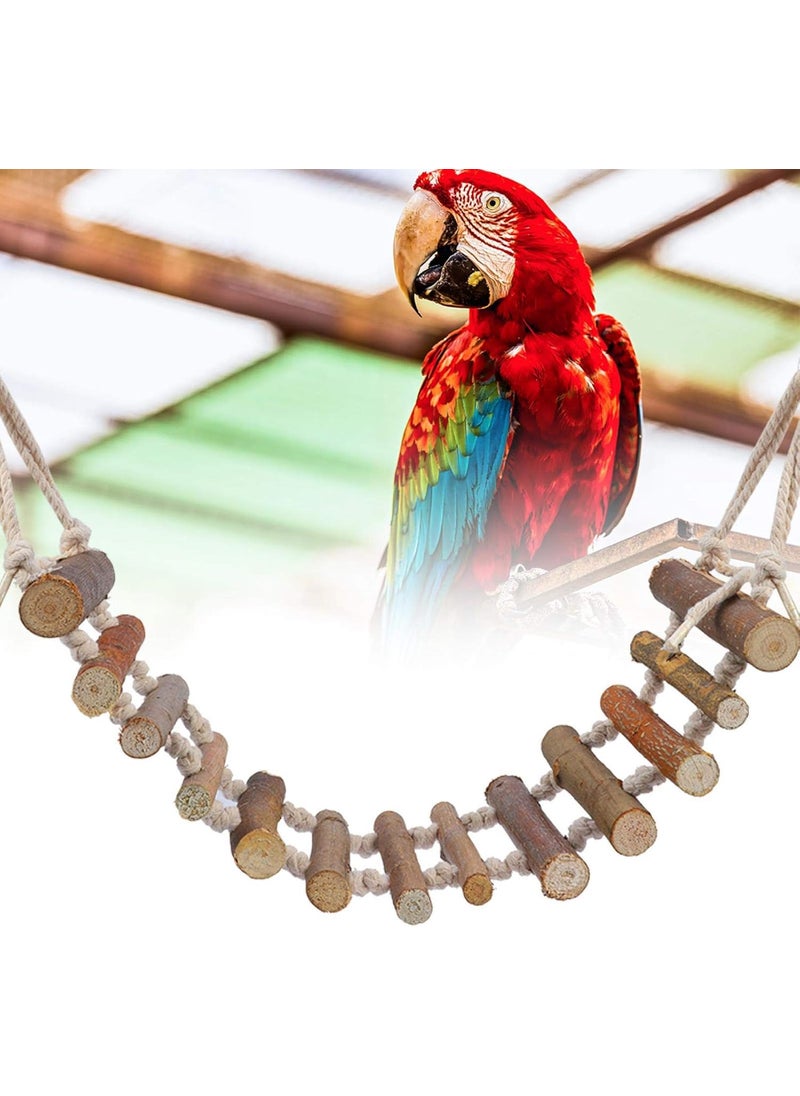 yuyte Bird Ladder Naturals Rope Wooden Ladder Bird Toy Swing Ladder Toy for Parrots Pet Hamster Bird Swing Toy Bird Wood Bridge Parrot Wooden for Parrots Pet Hamster Bird  - Image 5