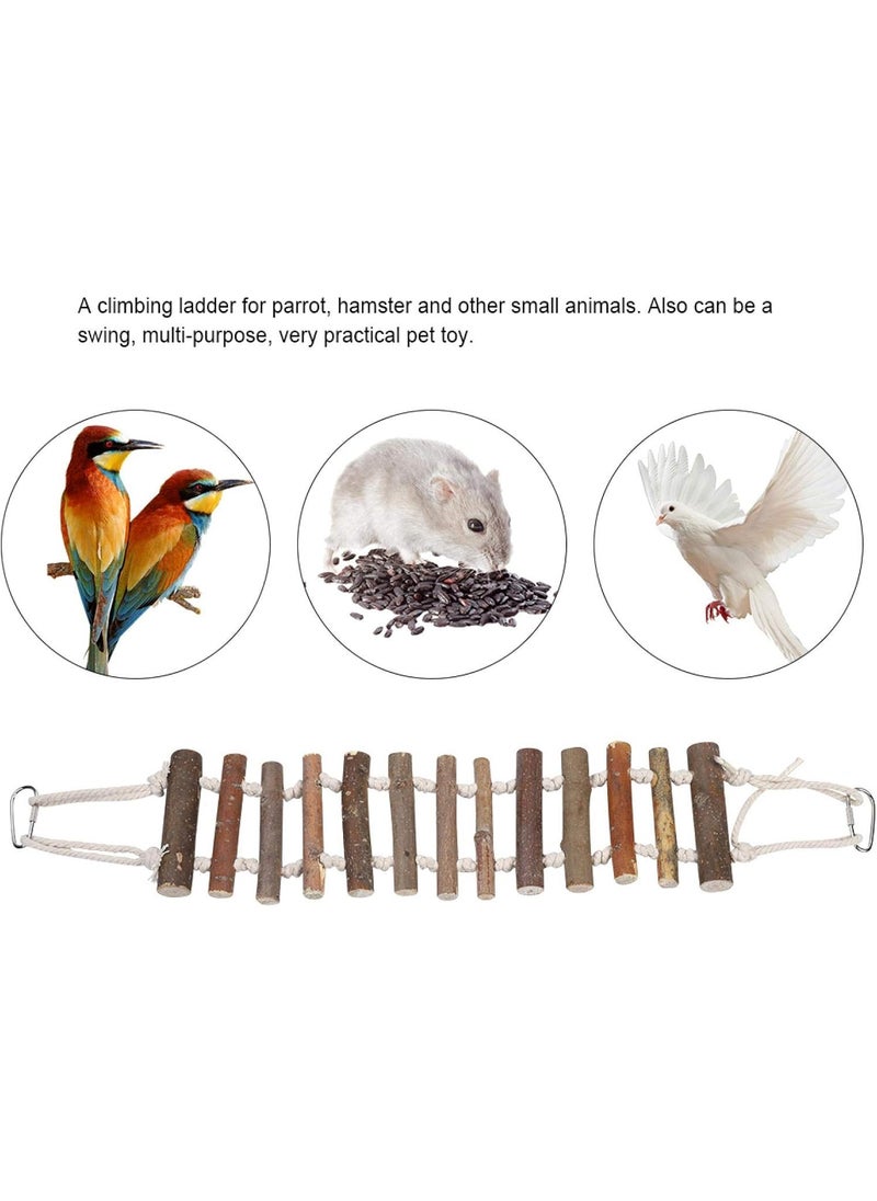 yuyte Bird Ladder Naturals Rope Wooden Ladder Bird Toy Swing Ladder Toy for Parrots Pet Hamster Bird Swing Toy Bird Wood Bridge Parrot Wooden for Parrots Pet Hamster Bird  - Image 3