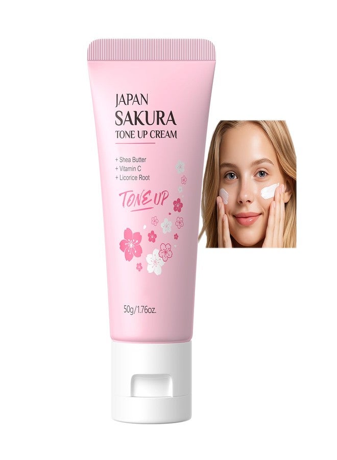 BEUKING Facial Moisturizer Tone-up Cream, Japan Sakura Lazy Face Cream with Vitamin C, Face Moisturizer Hydrating & Smooth Dry Skin Lightweight Nourishing Facial Skin Instant Tone-Up Cream, 1.76 fl.oz - Image 1