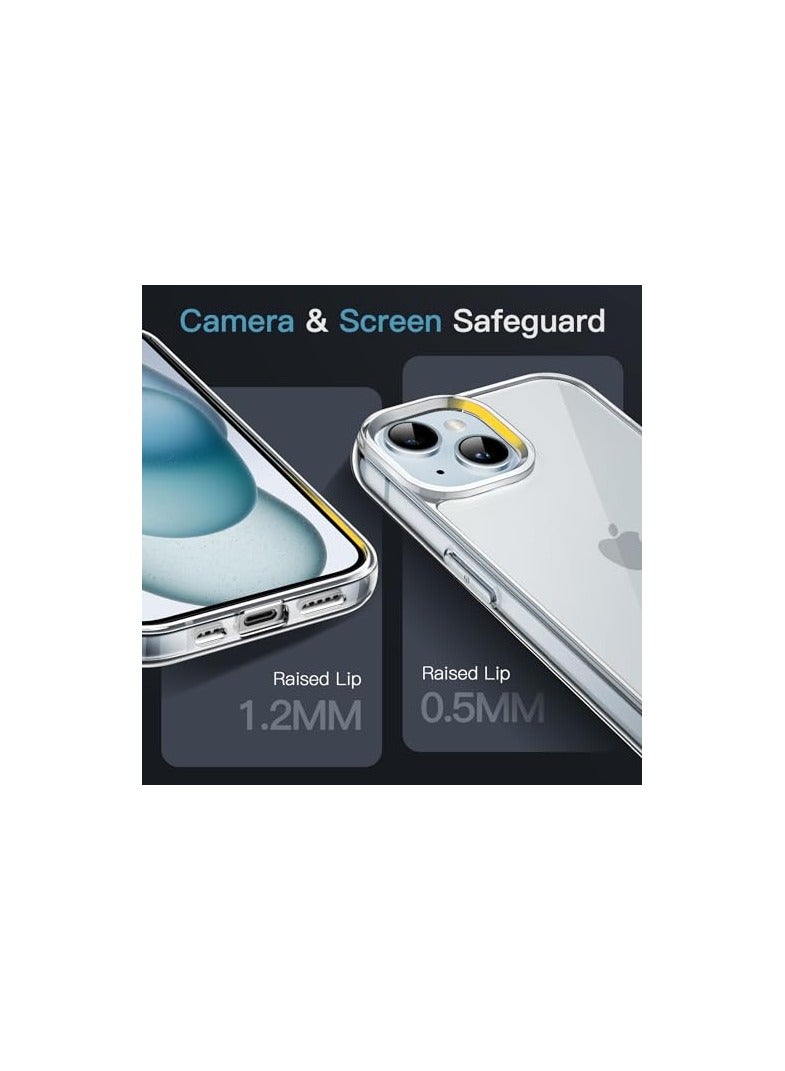 جي تيك حافظة JETech لهاتف iPhone 15 Plus مقاس 6.7 بوصة، غطاء ممتص للصدمات غير أصفر اللون، ظهر شفاف مضاد للخدش (شفاف) - Image 4