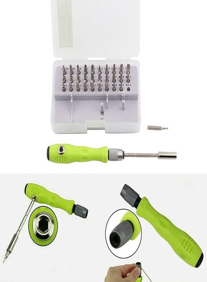 WiredCom® 30-in-1 Mini Screwdriver Set Magnetic Slot Wrench Bits Repair Tools Kit (Green) - Image 3