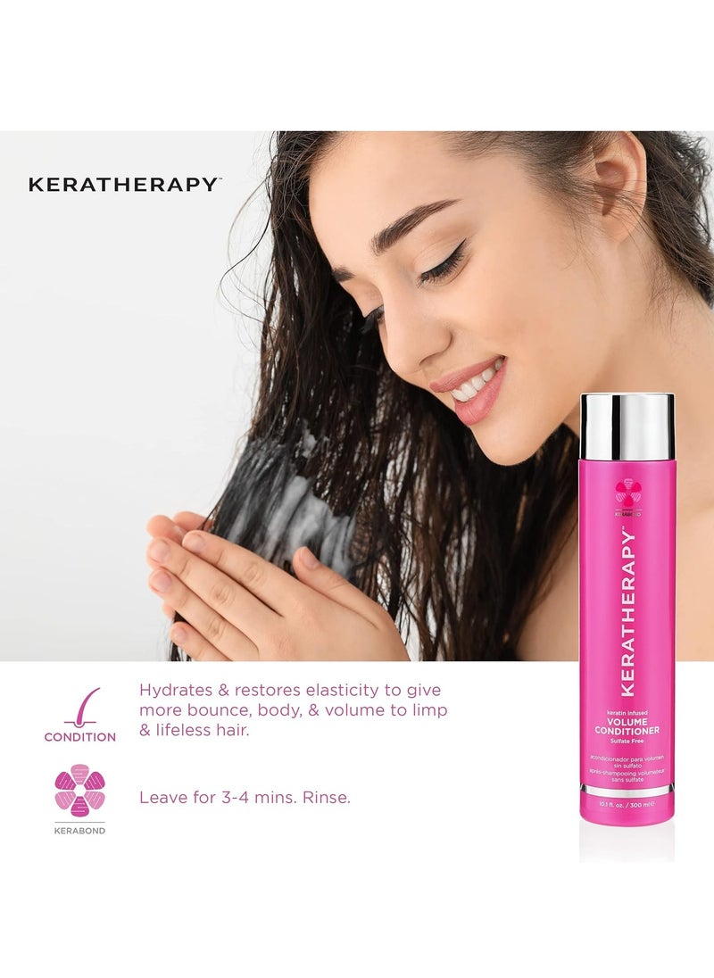 KERATHERAPY Keratherapy Keratin Infused Volume Conditioner, 10.1 fl. oz., 300 ml - Thin Hair Conditioner for Volume & Thickening - With Hemp Seed Oil, Indian Laurel Extract, Sea Kelp & Hydrolyzed Silk  - Image 2