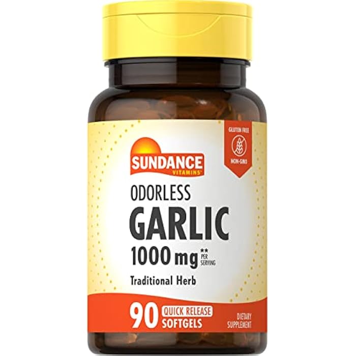 Sundance Odorless Garlic Softgels | 90 Count | Non-GMO and Gluten Free Supplement - Image 1