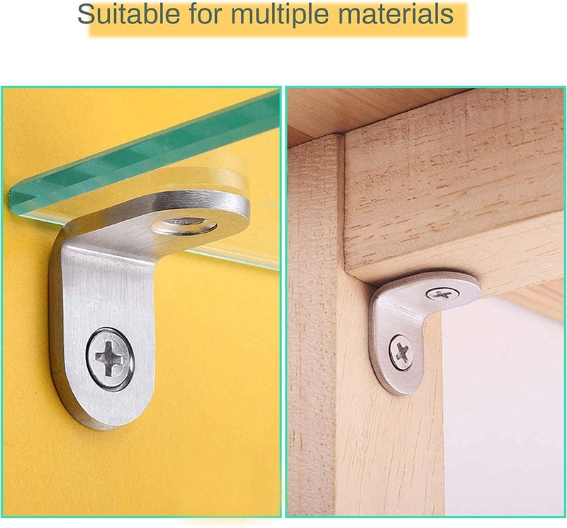 4 Ever 4ever L Shape Right Angle Glass Panel Shelf Clamp Holder Bracket Support Clip (Material :Zinc Alloy) (Single Shelf Button, Pack of 20) - Image 5