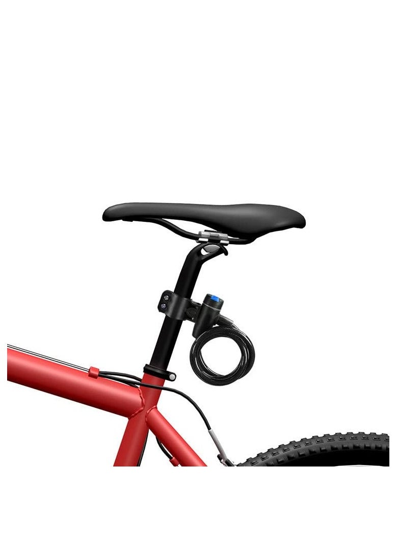 GNAFOTU - Bike Lock, Bike Key Lock, Cable Steel Coiled Secure Lock with Integrated Key Lock, Mounting Bracket, for Bicycle Stroller Scooter Electric Cycle Outdoor, 1.2M (4 Feet), 1/2 Inch Diameter - Image 1