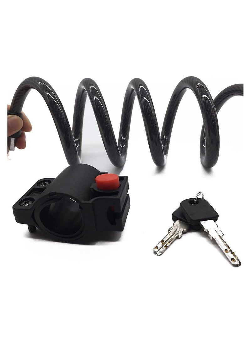 GNAFOTU - Bike Lock, Bike Key Lock, Cable Steel Coiled Secure Lock with Integrated Key Lock, Mounting Bracket, for Bicycle Stroller Scooter Electric Cycle Outdoor, 1.2M (4 Feet), 1/2 Inch Diameter - Image 1